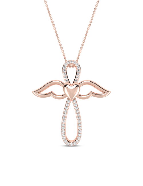 Little Angel Silhouette Necklace rose gold