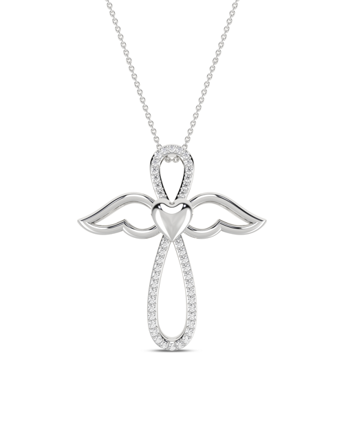 Little Angel Silhouette Necklace white gold