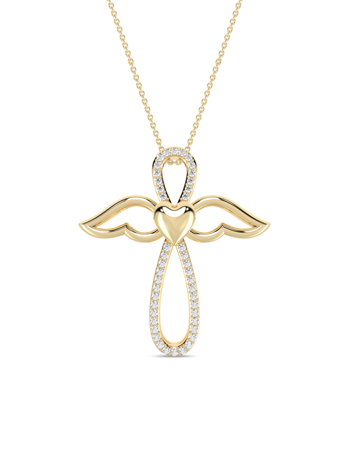 Little Angel Silhouette Necklace yellow gold