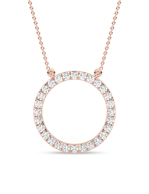 Circular Silhouette Necklace rose gold