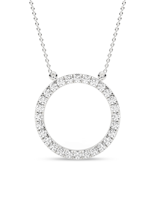 Circular Silhouette Necklace white gold