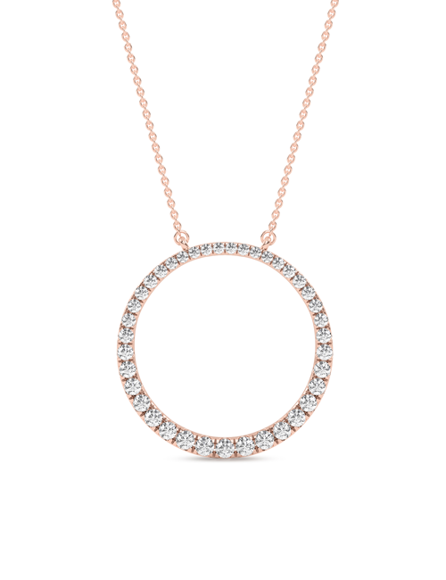 Tapering Circular Silhouette Necklace rose gold