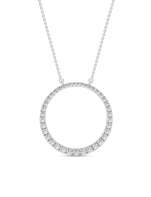 Tapering Circular Silhouette Necklace white gold