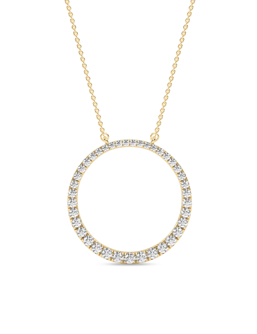 Tapering Circular Silhouette Necklace yellow gold