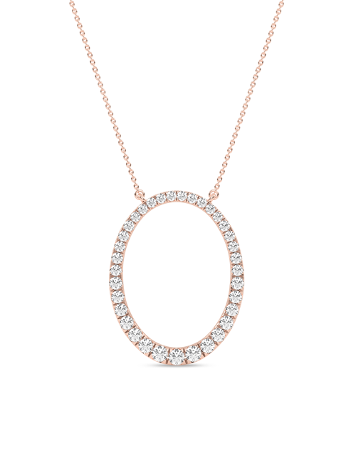 Tapering Ellipse Silhouette Necklace rose gold