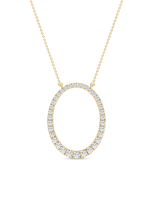 Tapering Ellipse Silhouette Necklace yellow gold