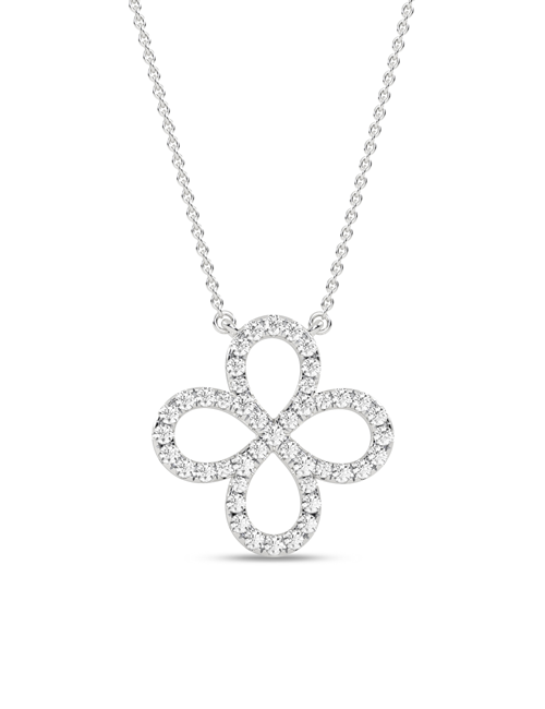 Infinity-Clover Silhouette Necklace white gold