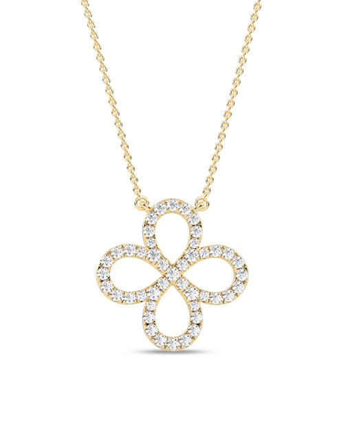 Infinity-Clover Silhouette Necklace yellow gold