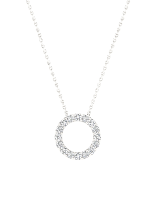Mini-Round Silhouette Necklace white gold