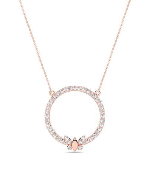 Butterfly Circular Silhouette Pendant rose gold