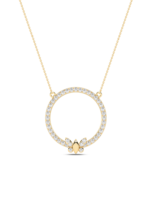 Butterfly Circular Silhouette Pendant yellow gold