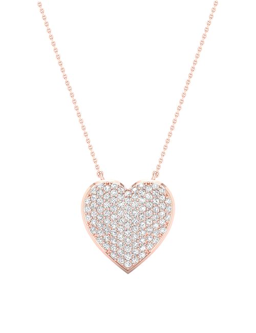 Glistening Heart Necklace rose gold