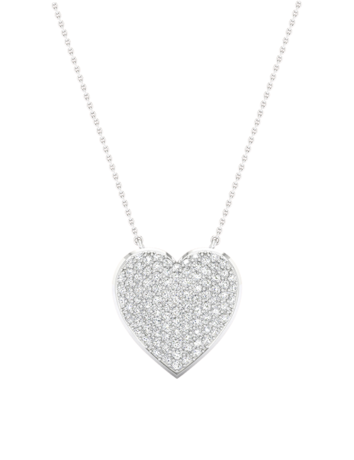 Glistening Heart Necklace white gold