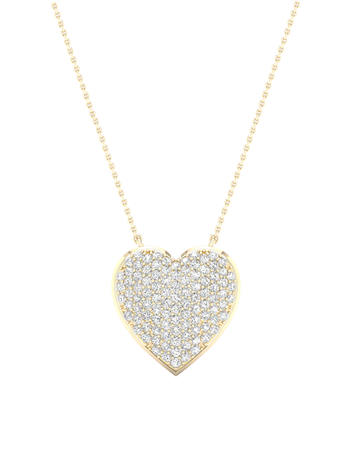 Glistening Heart Necklace yellow gold