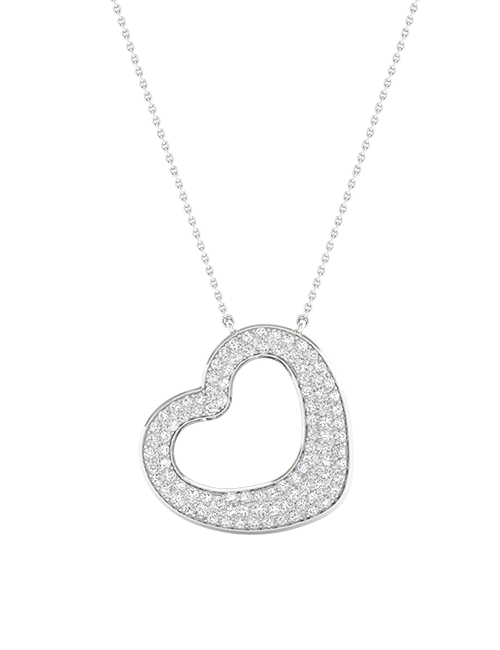 Thoughtful Heart Necklace white gold