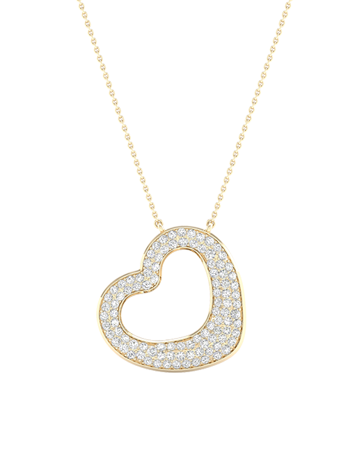 Thoughtful Heart Necklace yellow gold