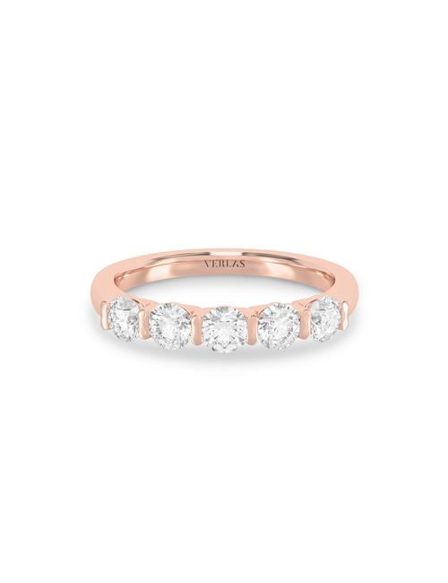 5-Stone Keepsake Round Vows rose gold