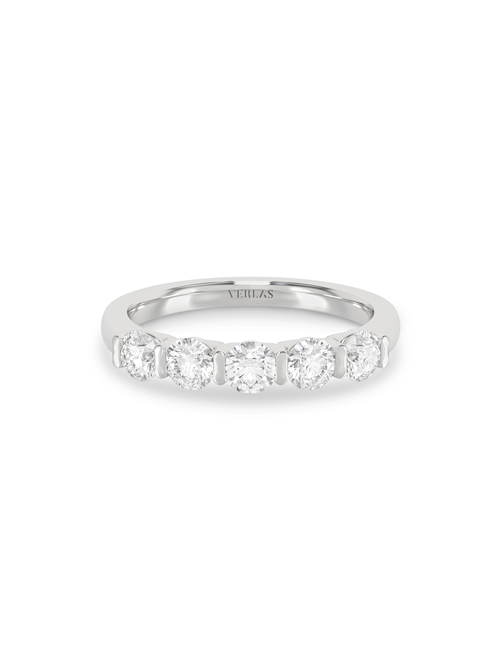 5-Stone Keepsake Round Vows white gold