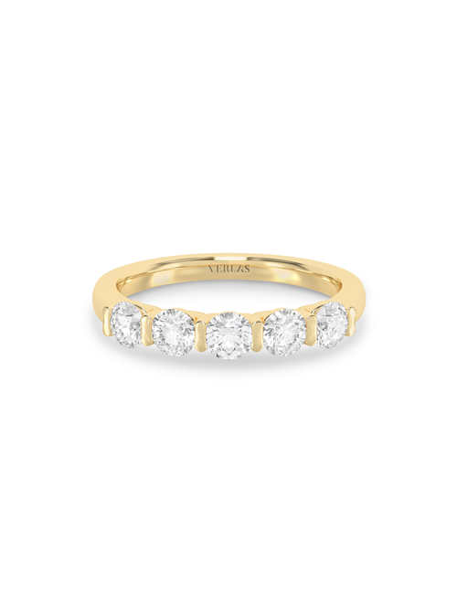 5-Stone Keepsake Round Vows yellow gold