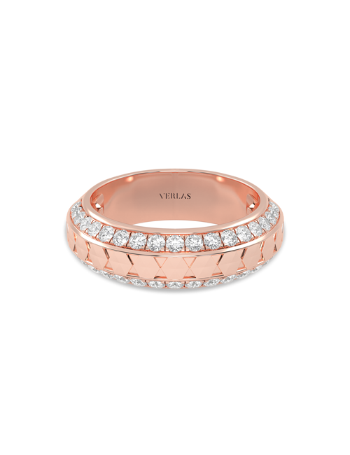 Diamond Trail Beveled Hexagon Band rose gold