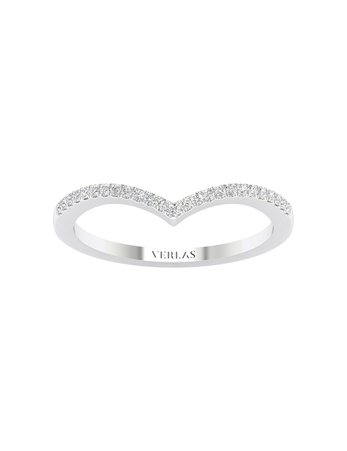Ascending Chevron Band white gold