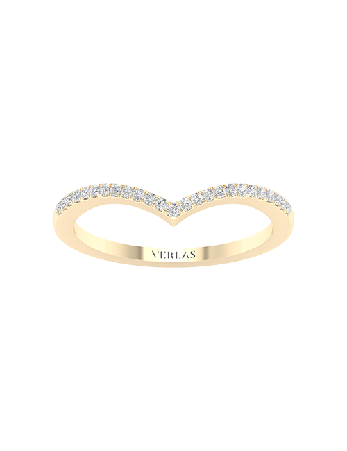 Ascending Chevron Band yellow gold