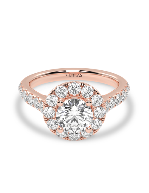 Signature Round Halo Ring rose gold