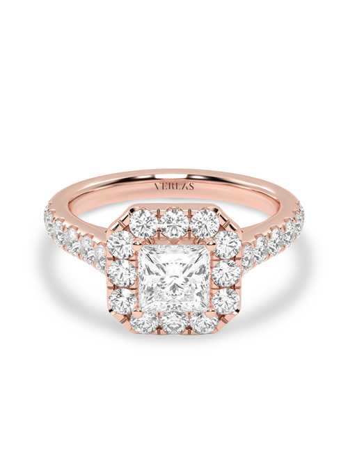 Signature Princess Halo Ring rose gold