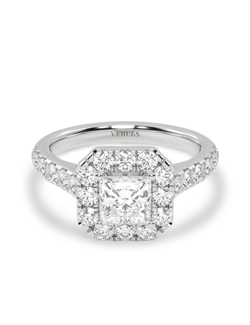 Signature Princess Halo Ring white gold