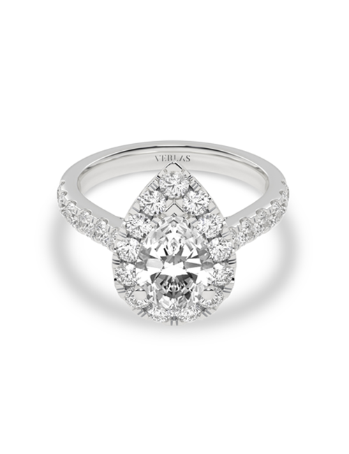 Signature Dewdrop Halo Ring white gold