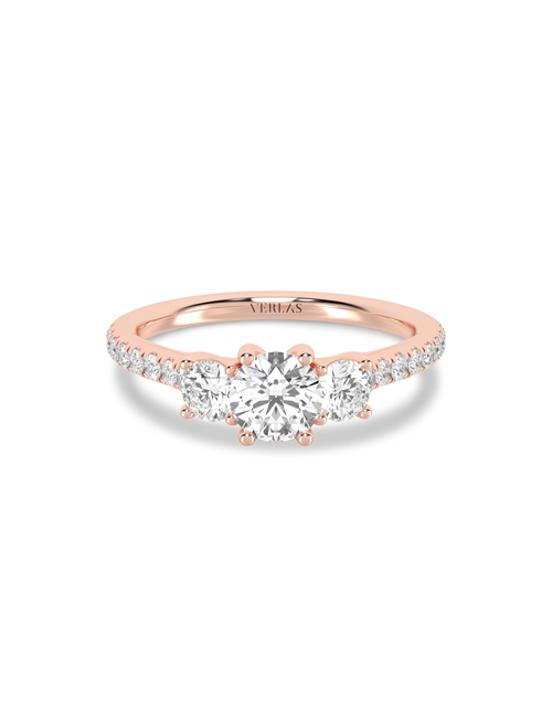 Embellished Round Vows rose gold