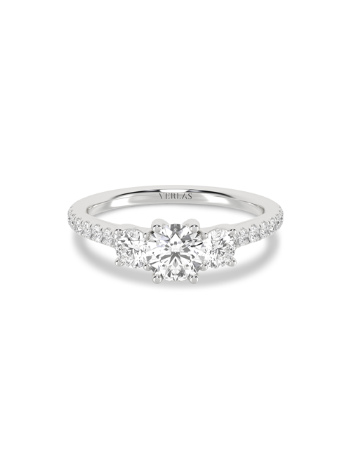 Embellished Round Vows white gold