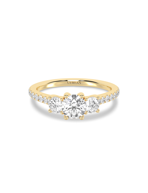 Embellished Round Vows yellow gold
