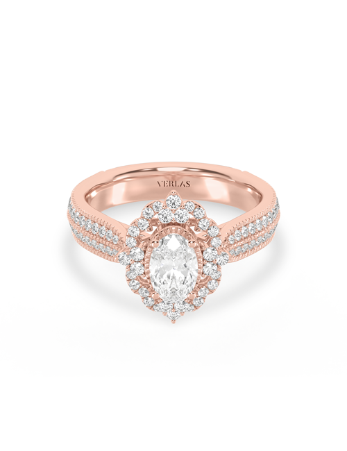 Ornate Ellipse Ring rose gold