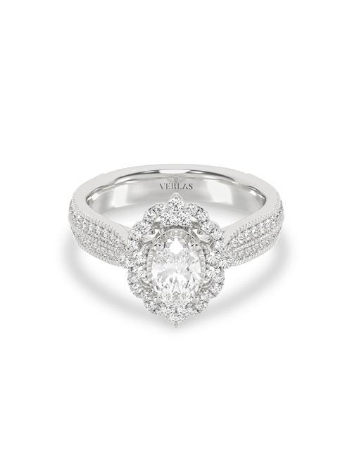 Ornate Ellipse Ring white gold