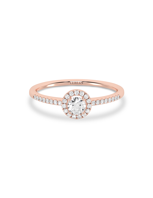 My Signature Round Halo Ring rose gold