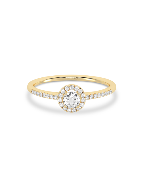 My Signature Round Halo Ring yellow gold