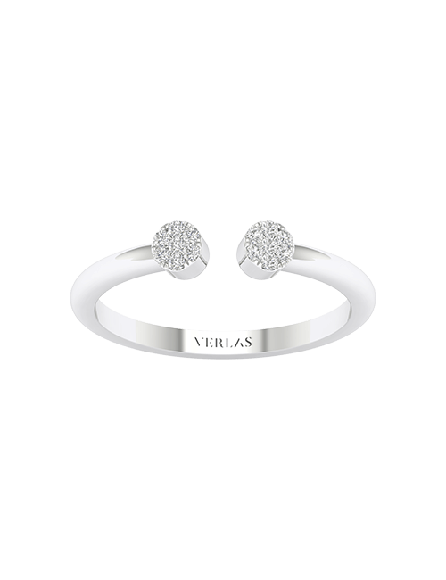 Mini-Round Glistening Hoop Ring white gold