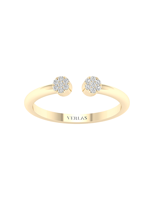 Mini-Round Glistening Hoop Ring yellow gold