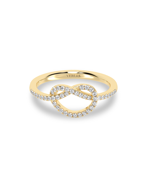 Infinity Heart Ring yellow gold