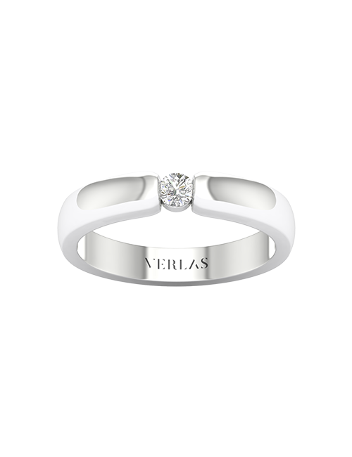 Round Encompassing Tapering Band white gold