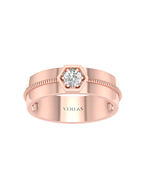 Hexagon Frame Band rose gold