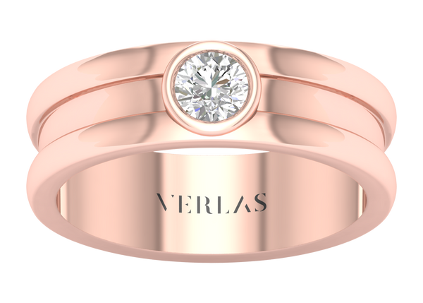 Round Encompassing Groove Band rose gold