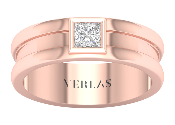 Princess Encompassing Groove Band rose gold