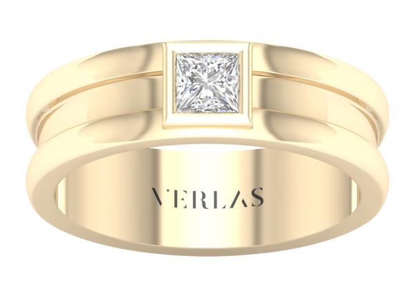 Princess Encompassing Groove Band yellow gold