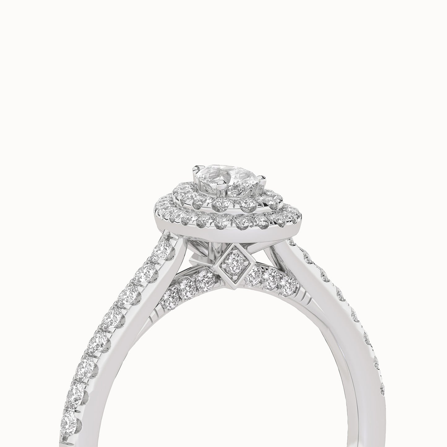Signature Dewdrop Double halo Ring_Product Angle_1/2-5
