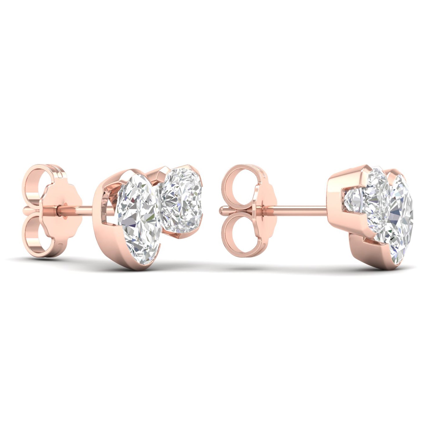 Atmos Oval Round Diamond Two Stone Studs_Product angle _2 - 3