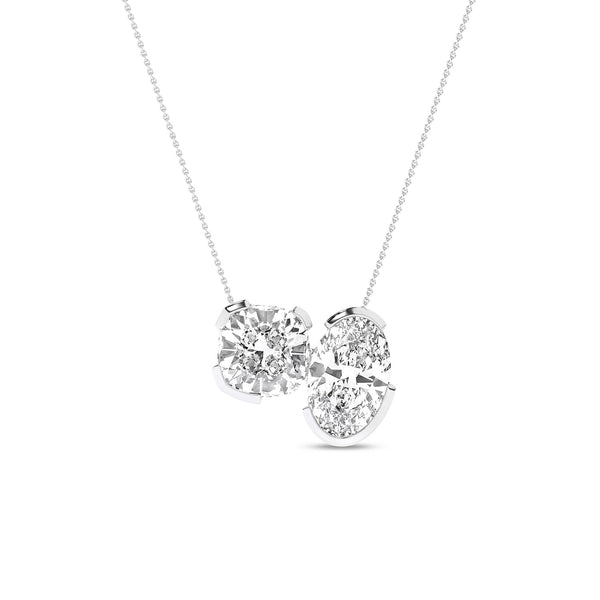 Atmos Cushion Oval Diamond Two-Stone Necklace_Product Angle_PCP Main Image