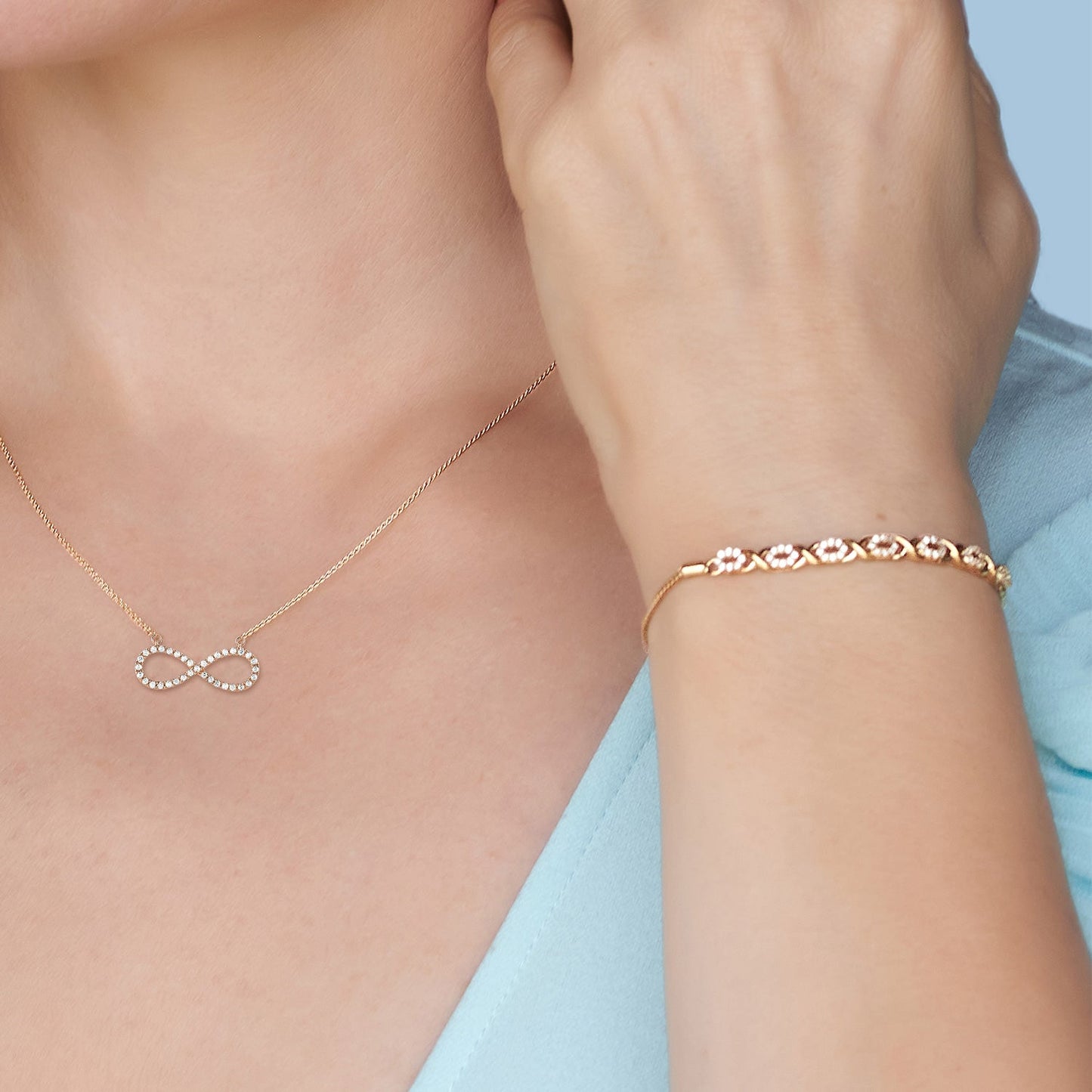 Infinity Necklace_Product Angle_Lifestyle Image