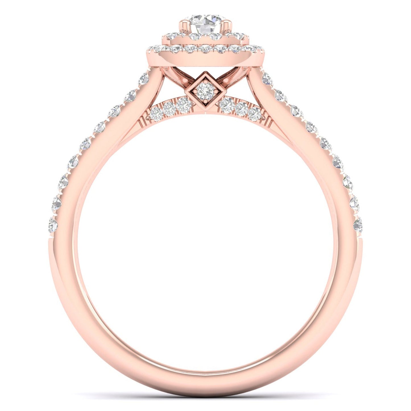 Quaint Signature Round Princess Double Halo Ring_Product Angle_1/2 - 3